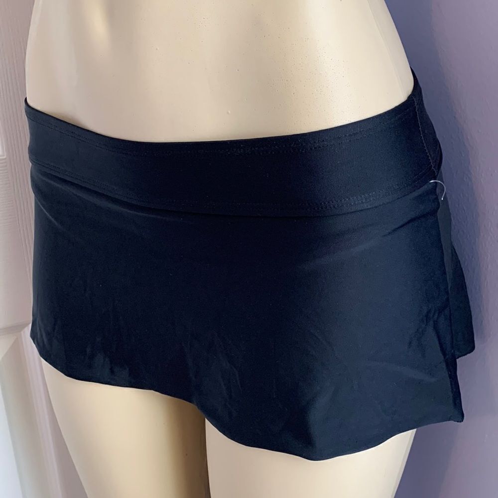 Kona Sol Swim Skirt Swimsuit Bottoms Swimwear S Black
